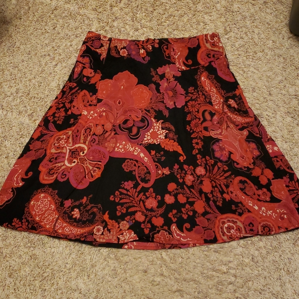 Red midi skirt